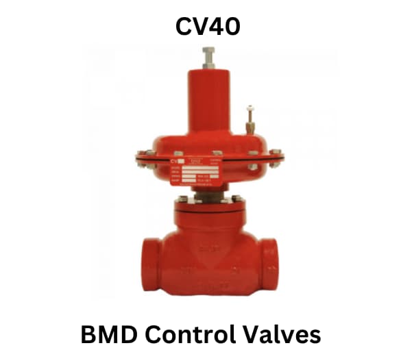 Image of a valve labeled BMD Control Valves, showcasing its design and functionality in fluid control systems